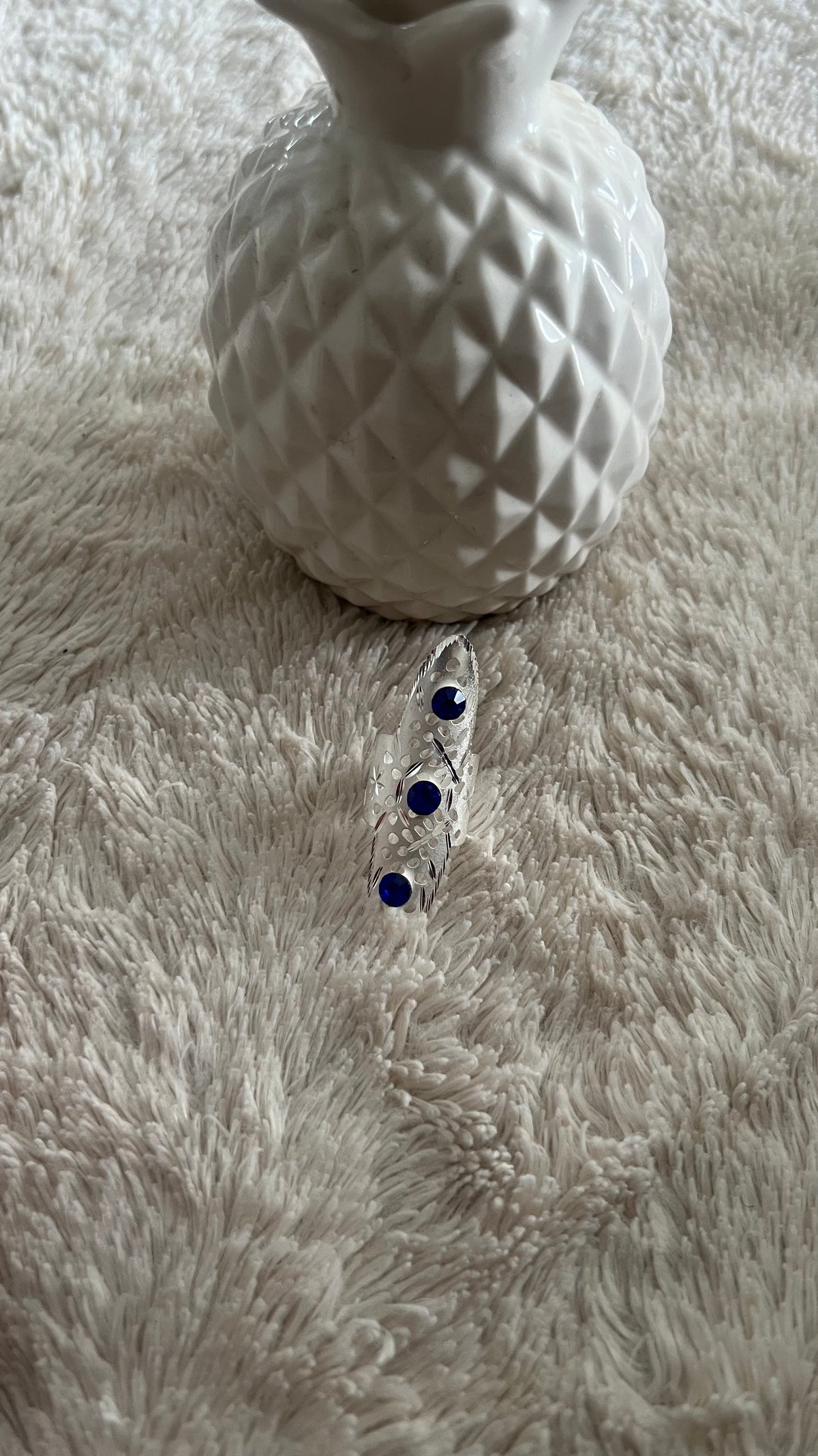 Bague longue or et argent