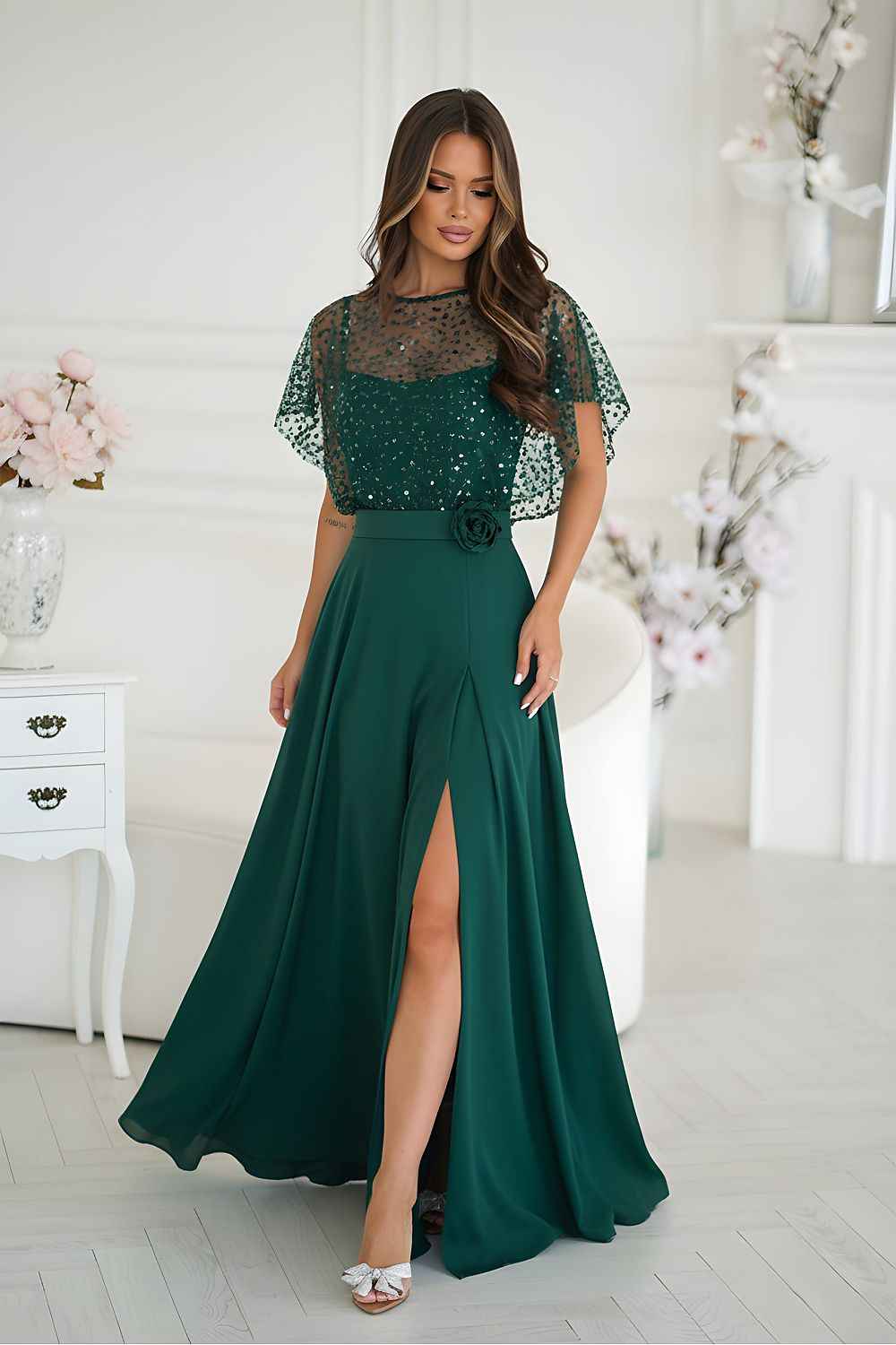 Robe longue Bicotone