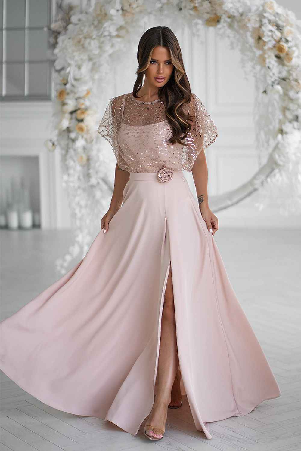 Robe longue Bicotone