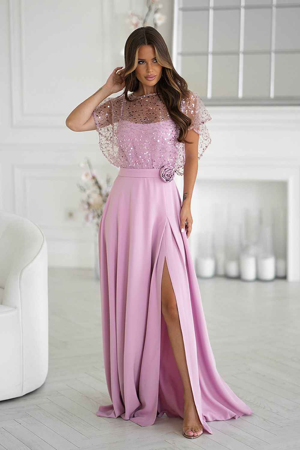 Robe longue Bicotone