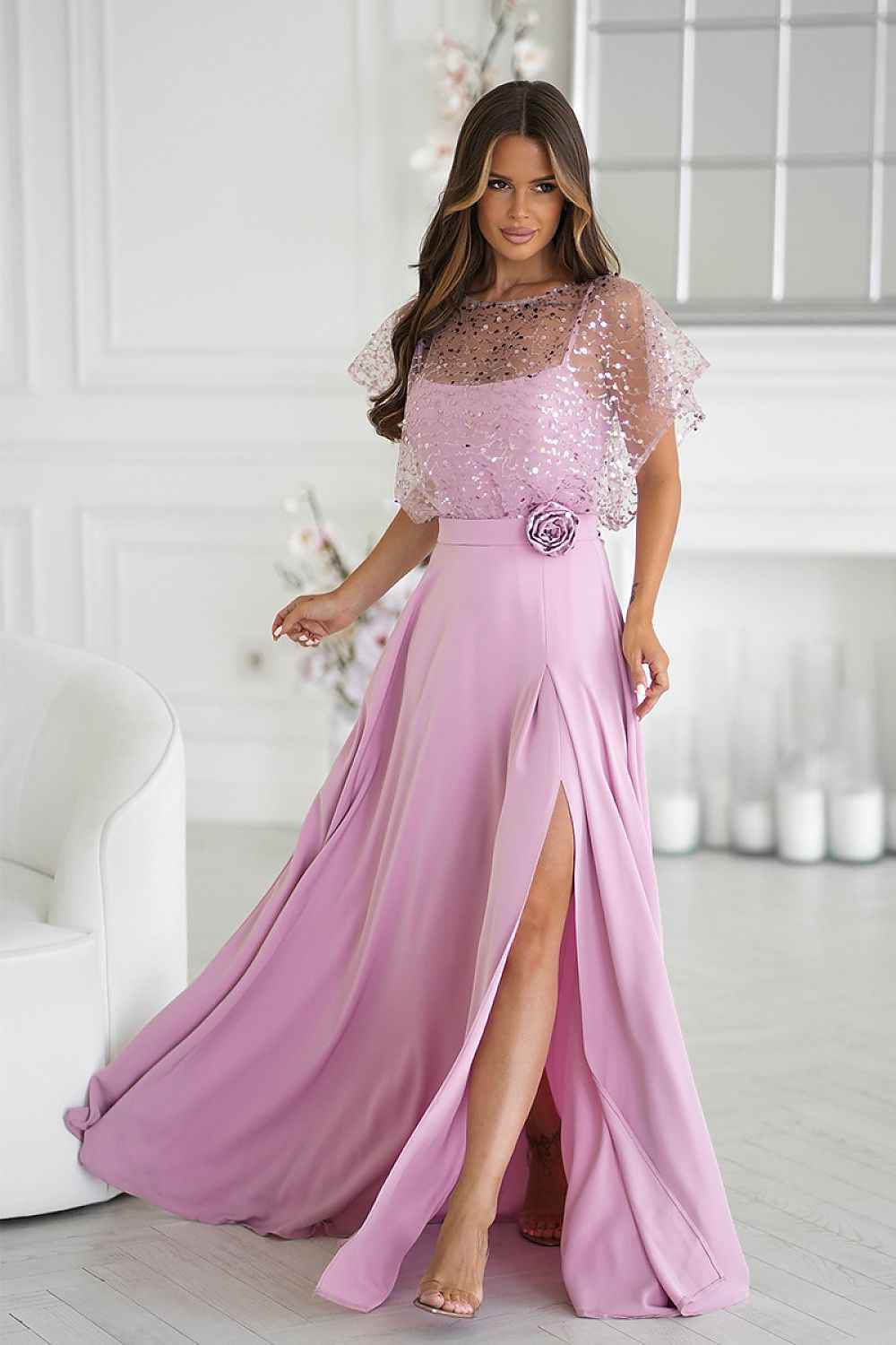 Robe longue Bicotone