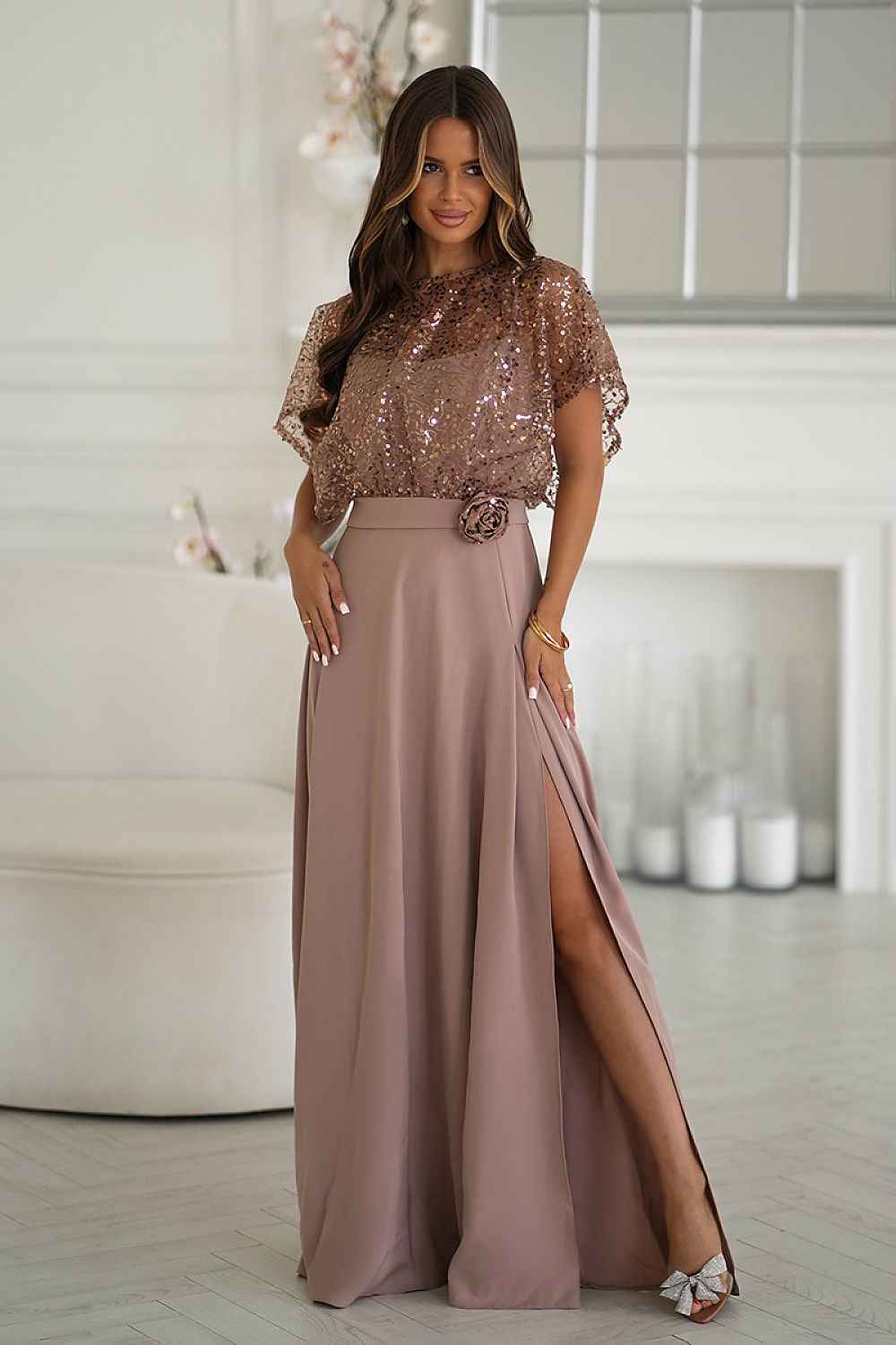 Robe longue Bicotone