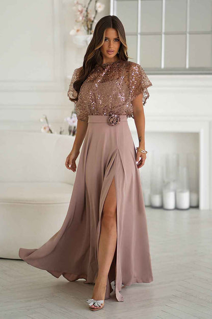 Robe longue Bicotone