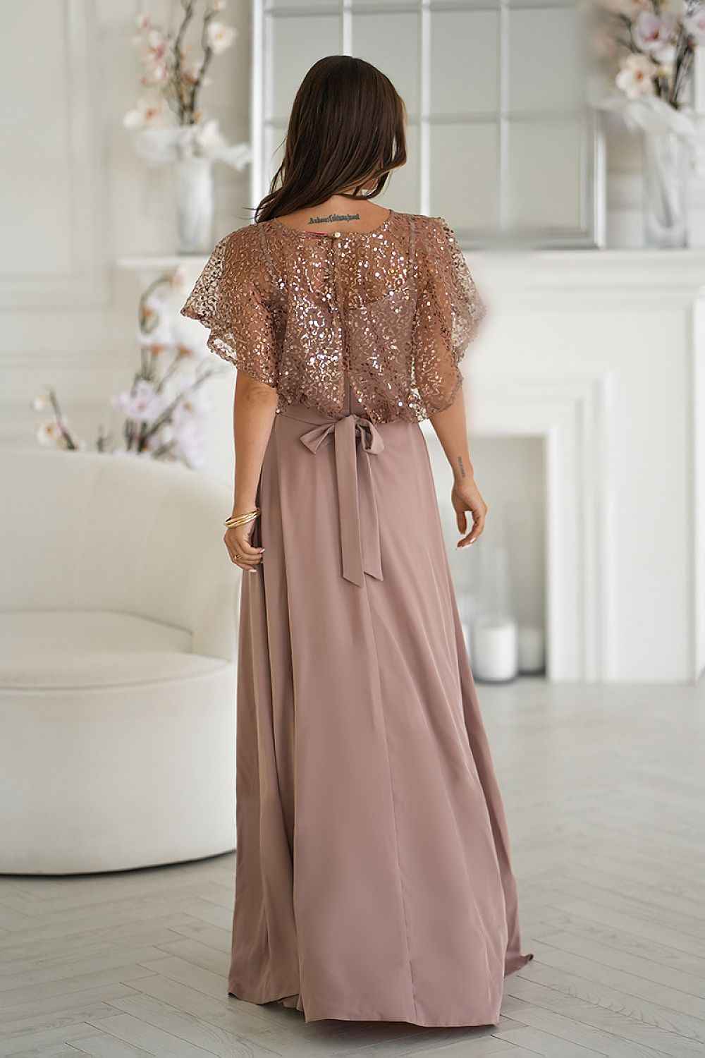 Robe longue Bicotone