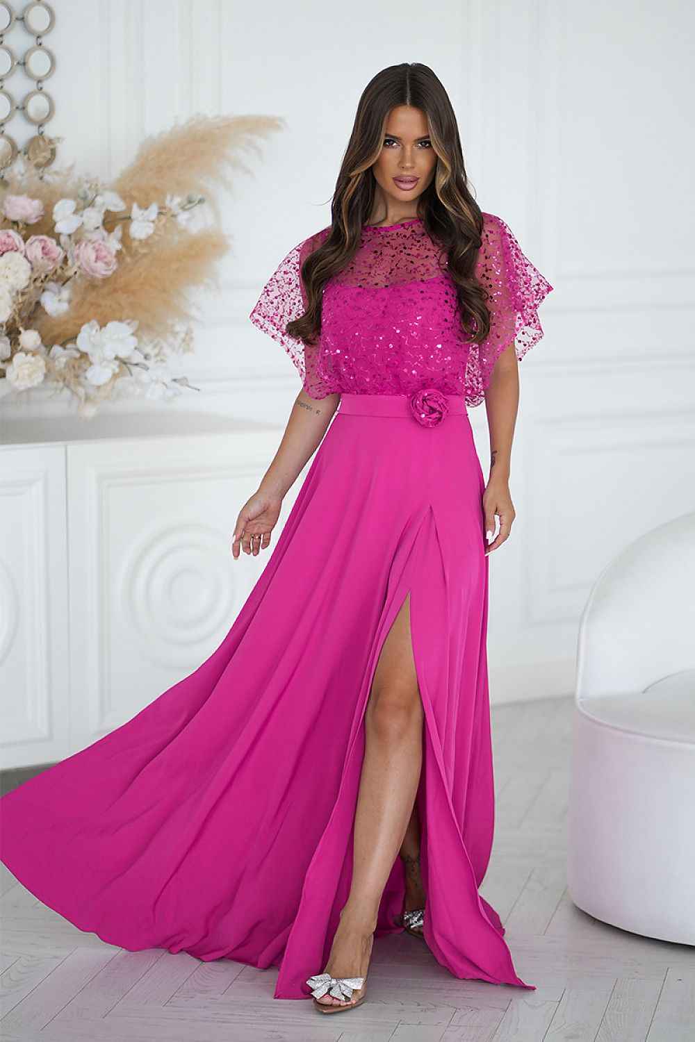 Robe longue Bicotone