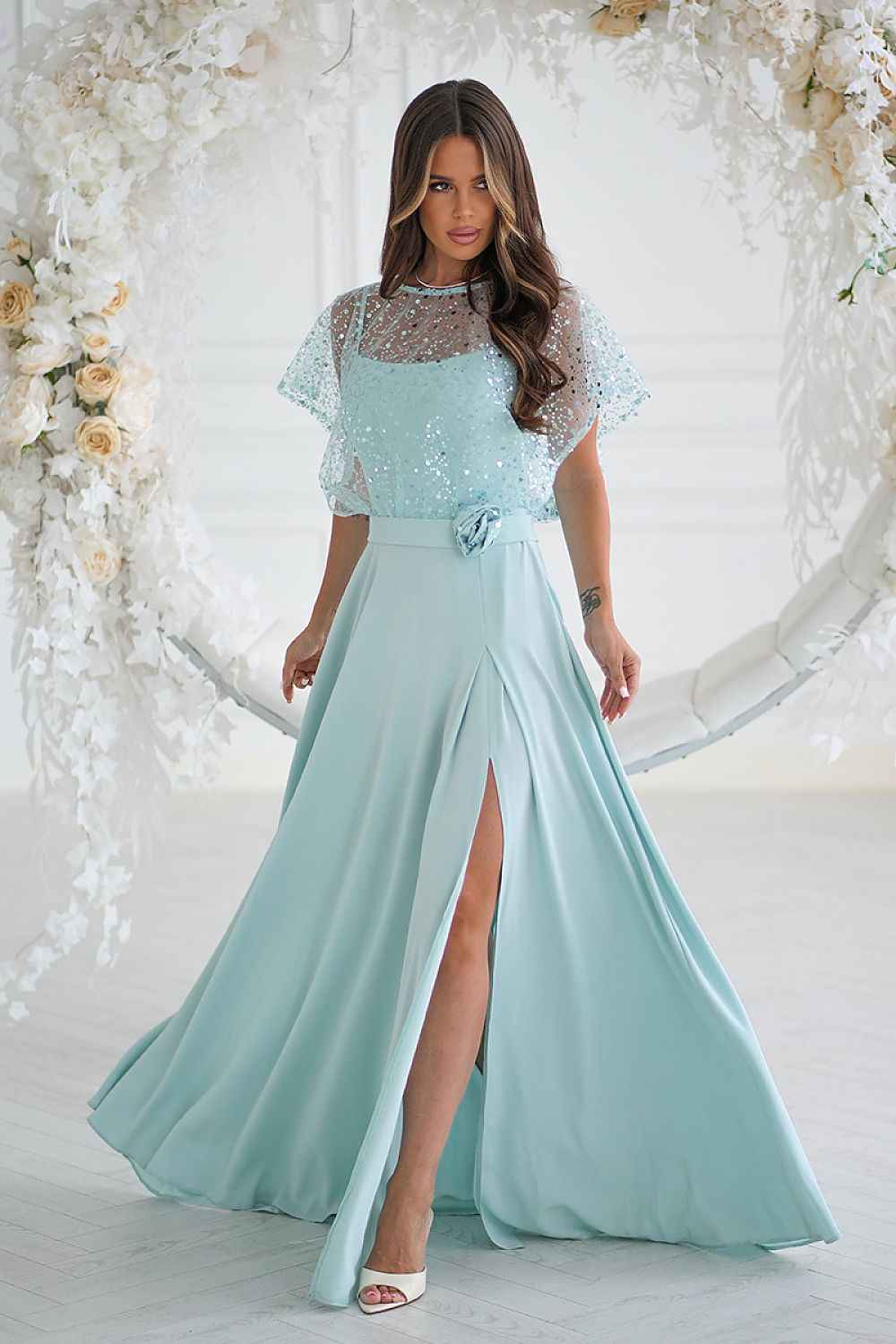 Robe longue Bicotone