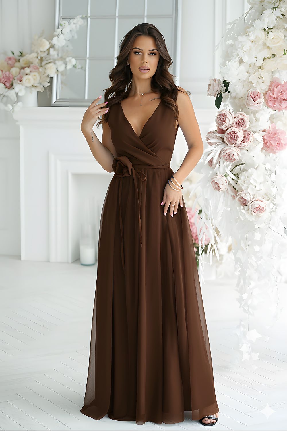  Robe longue model 220087 Bicotone 