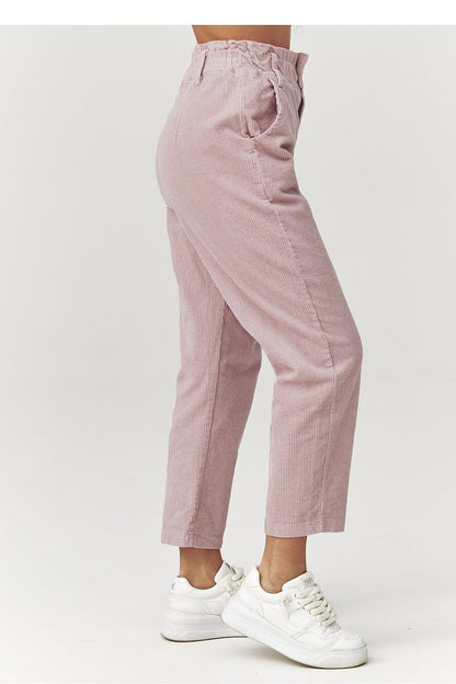  Pantalon en velours côtelé model 223241 Makadamia 