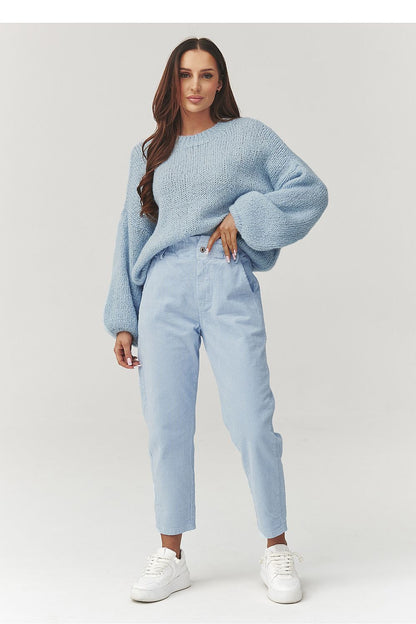  Pantalon en velours côtelé model 223244 Makadamia 